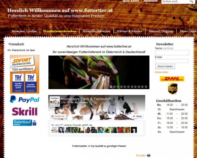 Unser neuer Futtertiershop ist online! - Futtertiere - St martin